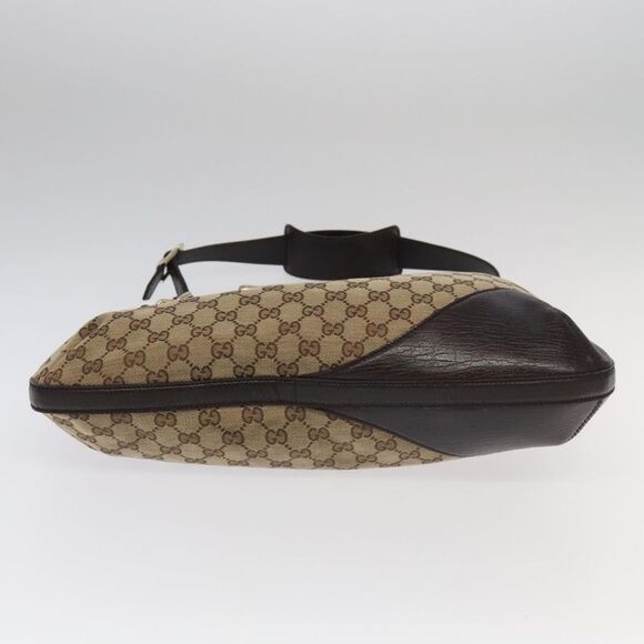 Gucci Horsebit Beige Canvas Shoulder Bag (Pre-Owned) - Picture 5 of 16